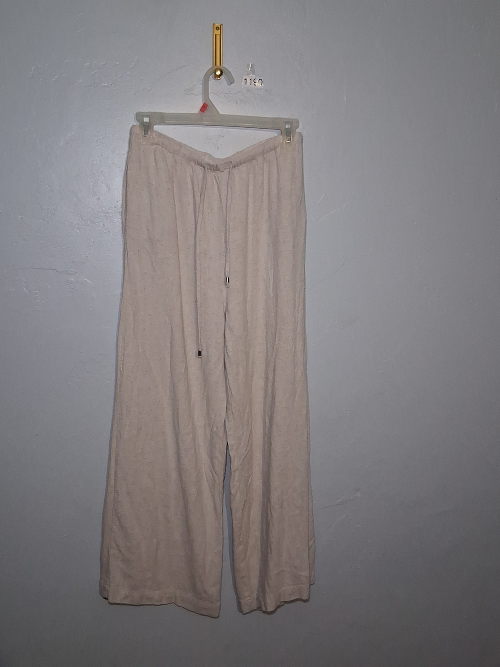 Wide-Leg Drawstring Sweatpants in Cream